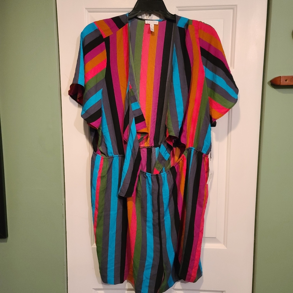 Leith Nordstrom Stripe Cutout Romper Playsuit